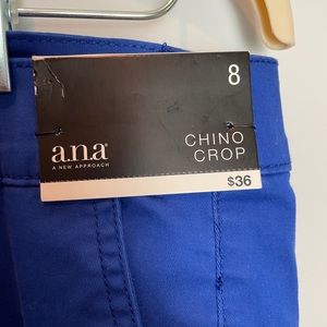 A.n.a. Blue Chino Crop Pants size 8 NWT